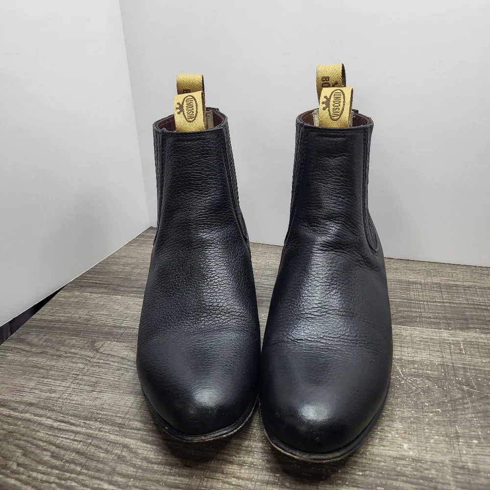VTG Visconti Ankle Boots Black Leather Chelsea MEX 26.5 US 8